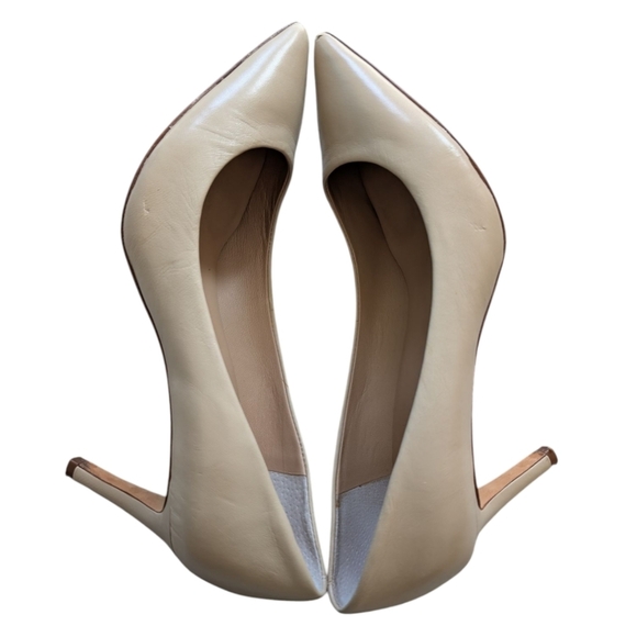 Diane Von Furstenberg High Heels Shoes Nude Beige Smooth Leather Women's 9.5 - Picture 3 of 12